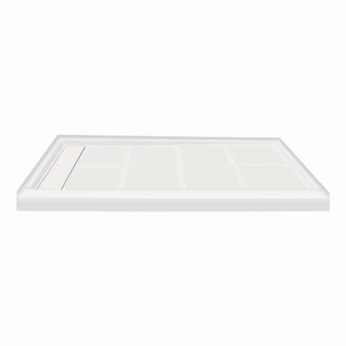 Transolid Linear 48-in x 36-in Rectangular Alcove Shower Base with Left Hand Drain