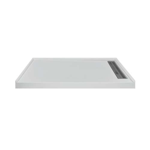 Transolid FSC6032R-87 60-in x 32-in Cast Solid Surface Shower Base With Right Hand Drain, Concrete