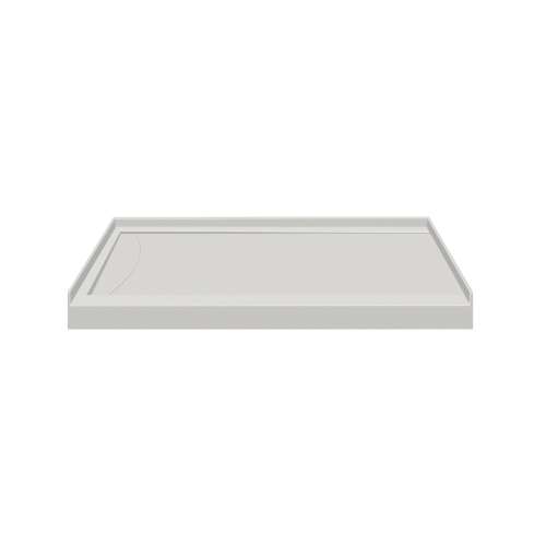 Transolid FSL4834L-87 48-in x 34-in Cast Solid Surface Low Profile Shower Base with Linear Concealed Left Hand Drain, Concrete 