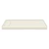 Transolid FSLB6032L-02 60-in x 32-in Cast Solid Surface Low Profile Tub Replacement Shower Base with Linear Concealed Left Hand Drain, Cameo 