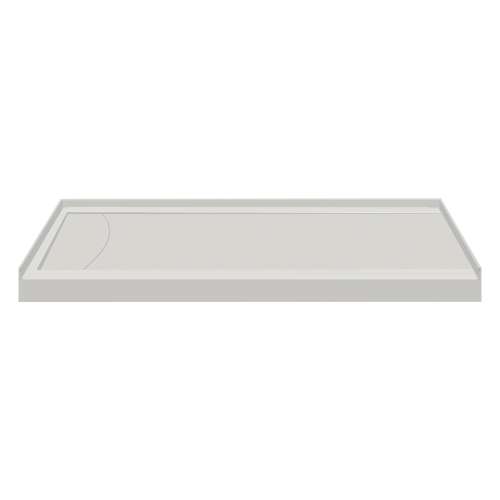 Transolid FSLB6032L-87 60-in x 32-in Cast Solid Surface Low Profile Tub Replacement Shower Base with Linear Concealed Left Hand Drain, Concrete 