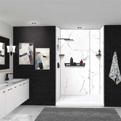 Transolid K-J30-SSC-MB Transolid K-J30-SSC-MB Jocelyn Grab Bar Shelf and Corner Shower Shelf Kit; Matte Black