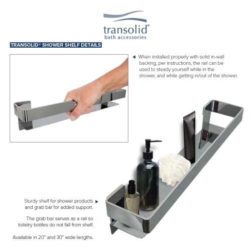 Transolid JGBS20-M Jocelyn Grab Bar Shelf