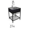 Transolid TFH-2522-MB 25-in. Stainless Steel Laundry Sink with Wash Stand in Matte Black