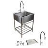 Transolid TFH-2522-SS 25-in. Stainless Steel Laundry Sink with Wash Stand in Brushed Satin