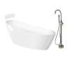 Transolid KF-AFTA6731-G31BN Aaliyah Grande 67-in x 31-in x 28-in Freestanding Acrylic Bathtub Kit With End Drain, Bath Pillow And Brushed Nickel Tub Filler, White (Gloss)