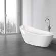 Transolid KF-AFTA6731-G31BN Aaliyah Grande 67-in x 31-in x 28-in Freestanding Acrylic Bathtub Kit With End Drain, Bath Pillow And Brushed Nickel Tub Filler, White (Gloss)