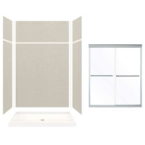 Transolid Expressions 60-in X 32-in X 96-in Glue to Wall Alcove Shower Kit