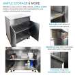 Transolid OUCS3224 Outdoor Kitchen 32-in x 24-in x 37-in Single Utility Cabinet With Folding Shelves, Stainless Steel