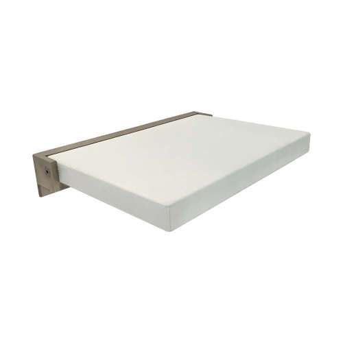 Transolid PPS1420UP-01BS Preston 14-in x 20-in Flip Up Shower Seat, White and Brushed Stainless