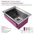 Transolid PUSB261911GM Studio 26-in x 19-in x 11-in 14 Gauge Single Bowl Undermount Stainless Steel Kitchen Sink With SinkPocket™, Bottom Sink Grid, And Flip-Top Sink Strainer, Gun Metal