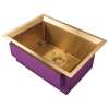 Transolid PUSB261911SB Studio 26-in x 19-in x 11-in 14 Gauge Single Bowl Undermount Stainless Steel Kitchen Sink With SinkPocket™, Bottom Sink Grid, And Flip-Top Sink Strainer, Satin Brass