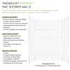 Transolid Prodigy PWKX60367224-131 60" x 36" x 96" Shower Wall Trimmable Kit