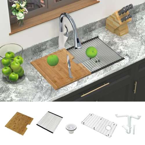 Radius RUSS3118-M 31-in x 18-in All-In-One Undermount Kitchen Sink Kit