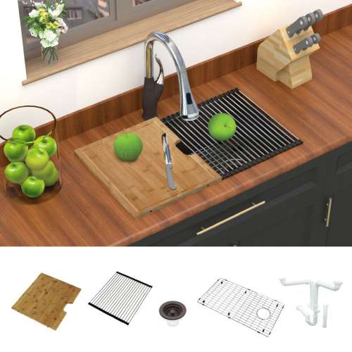 Radius RUSS3118-12-KIT 31-in x 18-in All-In-One Undermount Kitchen Sink Kit, Espresso