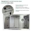 Transolid KWSSU321910 32-in X 19-in X 10-in 18-Gauge Undermount Stainless Steel Kitchen Workstation Sink