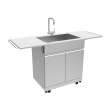 Transolid OSCS3224 Outdoor Kitchen 32-in x 24-in x 51-in Single Sink Cabinet With Folding Shelves, Stainless Steel