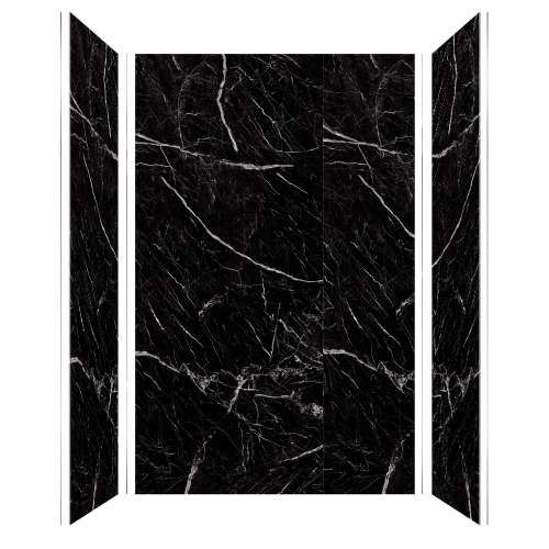 Transolid TWKE603696-KI03G Titan 60-in x 36-in x 96-in Eco Shower Wall Trimmable Kit, Black Caruso (Glossy)