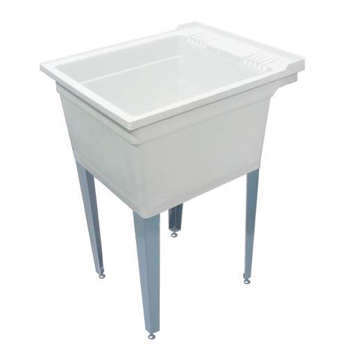 Transolid Compostite 22-in Floor Mounted Laundry Tub with Steel Legs