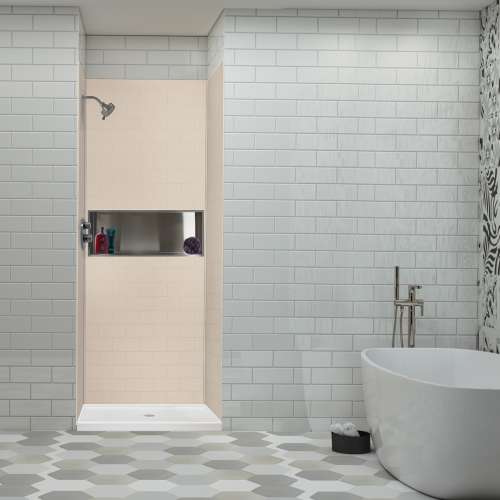 Transolid SaraMar 36-In X 36-In X 96-In Glue to Wall 3-Piece Shower Wall Trimmable Kit