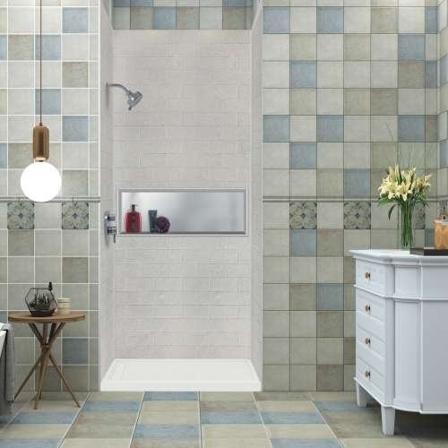 Transolid SaraMar 36-In X 48-In X 72-In Glue to Wall 3-Piece Shower Wall Trimmable Kit