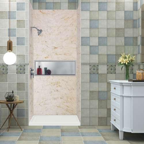 Transolid SaraMar 36-In X 48-In X 96-In Glue to Wall 3-Piece Shower Wall Trimmable Kit