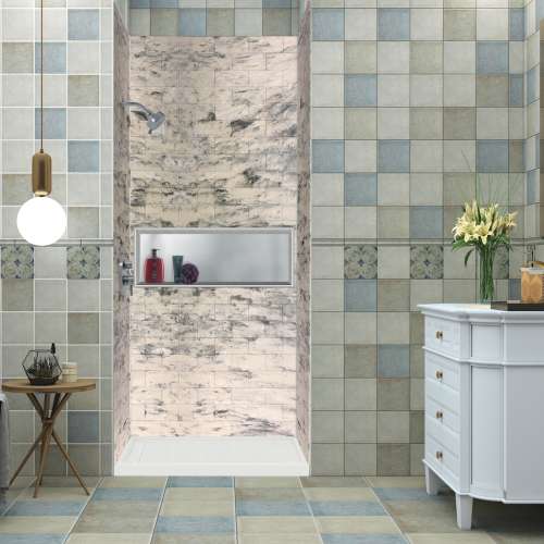 Transolid SaraMar 36-In X 48-In X 96-In Glue to Wall 3-Piece Shower Wall Trimmable Kit
