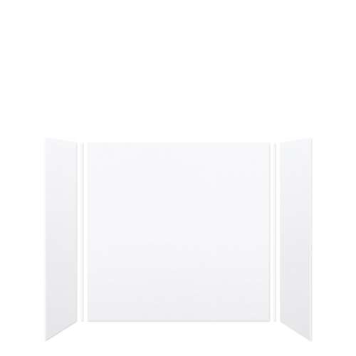 Transolid SWK603660-21V SaraMar 60-in x 36-in x 60-in Glue to Wall 3-Piece Shower Wall Kit, White Velvet