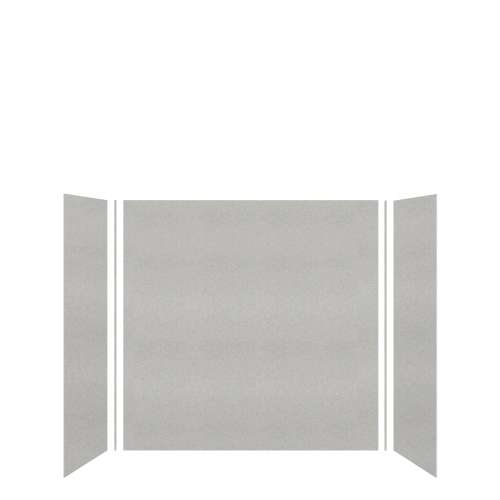 Transolid SWK603660-27V SaraMar 60-in x 36-in x 60-in Glue to Wall 3-Piece Shower Wall Kit, Grey Beach Velvet