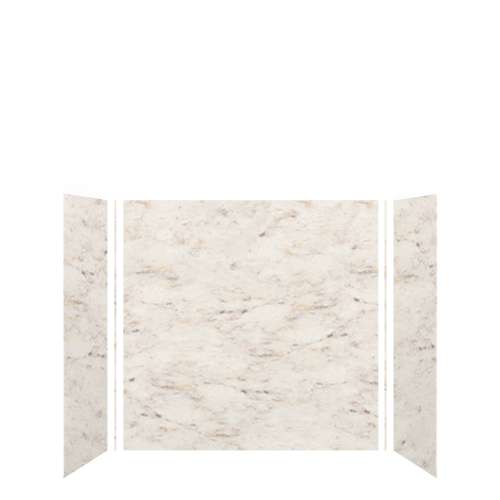 Transolid SWK603660-48V SaraMar 60-in x 36-in x 60-in Glue to Wall 3-Piece Shower Wall Kit, Biscotti Marble Velvet