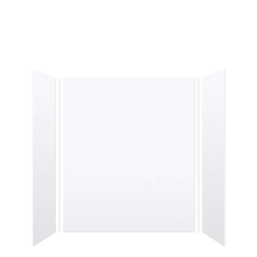 Transolid SWK603672-21V SaraMar 60-in x 36-in x 72-in Glue to Wall 3-Piece Shower Wall Kit, White Velvet