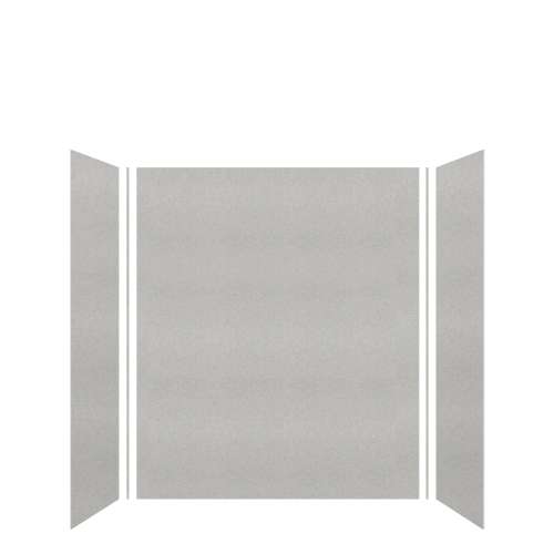 Transolid SWK603672-27V SaraMar 60-in x 36-in x 72-in Glue to Wall 3-Piece Shower Wall Kit, Grey Beach Velvet