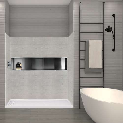 Transolid SaraMar 36-In X 60-In X 72-In Glue to Wall 3-Piece Shower Wall Trimmable Kit
