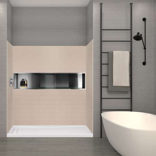 Transolid SaraMar 36-In X 60-In X 72-In Glue to Wall 3-Piece Shower Wall Trimmable Kit