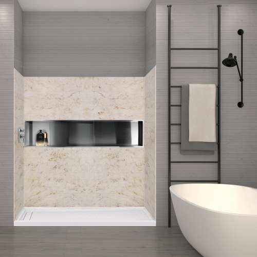 Transolid SaraMar 36-In X 60-In X 72-In Glue to Wall 3-Piece Shower Wall Trimmable Kit