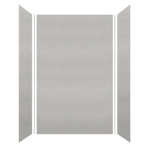 Transolid SWK603696-27V SaraMar 60-in x 36-in x 96-in Glue to Wall 3-Piece Shower Wall Kit, Grey Beach Velvet