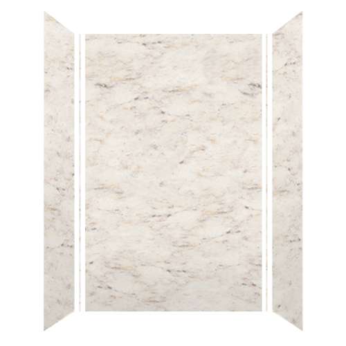 Transolid SWK603696-48V SaraMar 60-in x 36-in x 96-in Glue to Wall 3-Piece Shower Wall Kit, Biscotti Marble Velvet