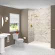 Transolid SWK603696-49V SaraMar 60-in x 36-in x 96-in Glue to Wall 3-Piece Shower Wall Trimmable Kit, Sand Creme Velvet