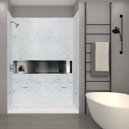 Transolid SaraMar 36-In X 60-In X 96-In Glue to Wall 3-Piece Shower Wall Trimmable Kit