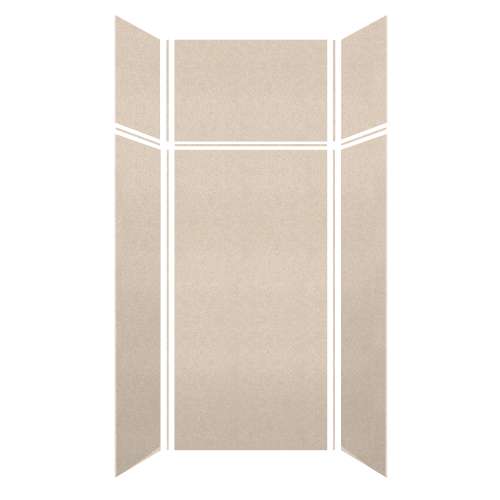 Transolid SWKX36367224-28V SaraMar 36-in x 36-in x 96-in Glue to Wall 6-Piece Shower Wall Kit with Extension, Cashew Velvet