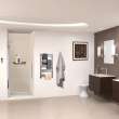 Transolid SWKX36368412-28V SaraMar 36-in x 36-in x 96-in Glue to Wall 6-Piece Shower Wall Trimmable Kit with Extension, Cashew Velvet