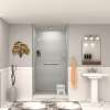 Transolid SWKX48367224-27 SaraMar 48-in x 36-in x 96-in Glue to Wall 6-Piece Shower Wall Trimmable Kit with Extension, Grey Beach