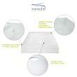 Transolid T3 60 x 34 Single Threshold Shower Base with Center Drain in White