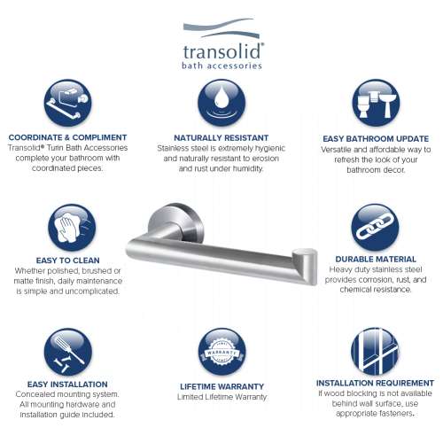 Transolid Turin TPH-BS Paper Holder, In Brushed Stainless