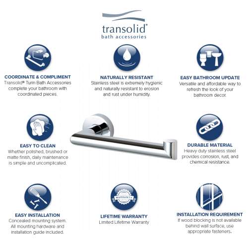 Transolid Turin TPH-PC Paper Holder, In Polished Chrome