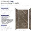 Transolid TWK483696-KI82H Titan 48-in x 39-in x 96-in Shower Wall Kit, Sahara (Honed)