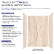 Transolid TWKE603696-KI32G Titan 60-in x 36-in x 96-in Eco Shower Wall Kit, Savanna Creme (Glossy)