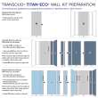 Transolid TWKE603696-SKI01GBKI31G Titan 60"x 36"x 96" Eco Shower Wall Kit, White Caruso/Savanna Grey