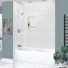 Transolid UATLN603020-L-PC Unity 60-in x 30-in x 20-in Alcove Acrylic Bathtub Kit With Left Hand Drain, White/Polished Chrome