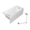 Transolid UATLN603020-R-CB Unity 60-in x 30-in x 20-in Alcove Acrylic Bathtub Kit With Right Hand Drain, White/Champagne Bronze